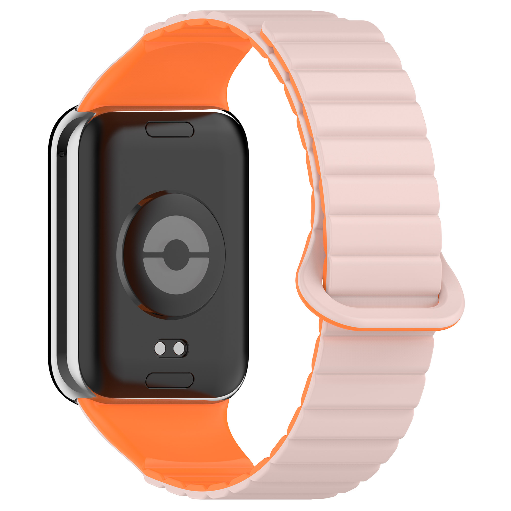 

IBOANN Часы Watch Band Xiaomi Compatibility 230mm Silicone Material, Silty Sand Orange 【Magnetic Upgrade, Two-color Silicone】