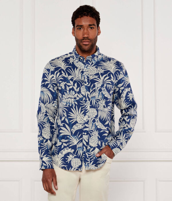 

Льняная рубашка Regular fit Gant, синий