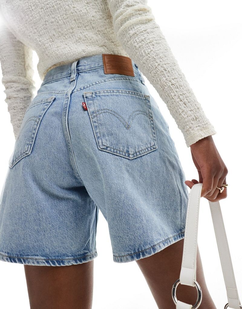 

Голубые джинсовые шорты свободного кроя с завышенной талией Levi's