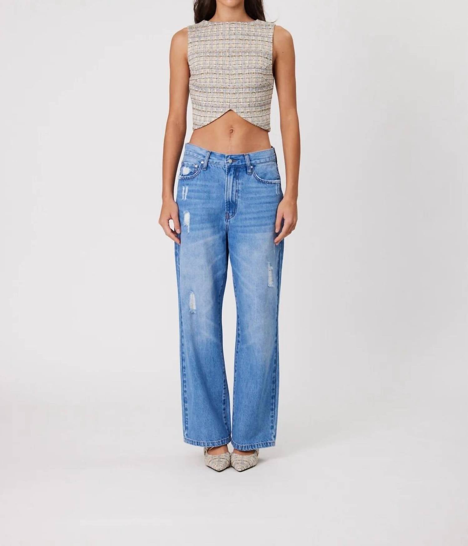 

Сойер безрукавный кроп-топ из овсяного твида Remain, Oat Tweed
