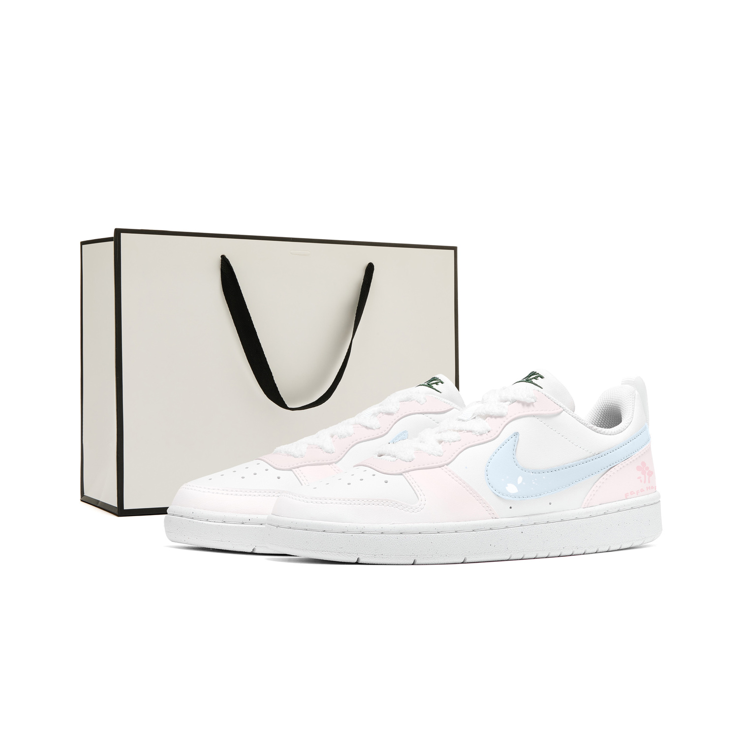 

Nike Кроссовки для скейтбординга Court Borough с устойчивой к истиранию амортизацией, дышащие, низкие, для детей, синие и розовые, для подростков