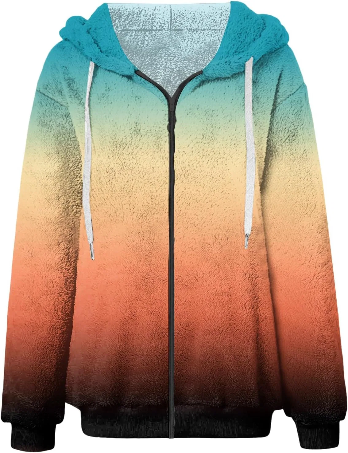 Женская худи на молнии с капюшоном, флисовая, 2-mint Green — фото 4