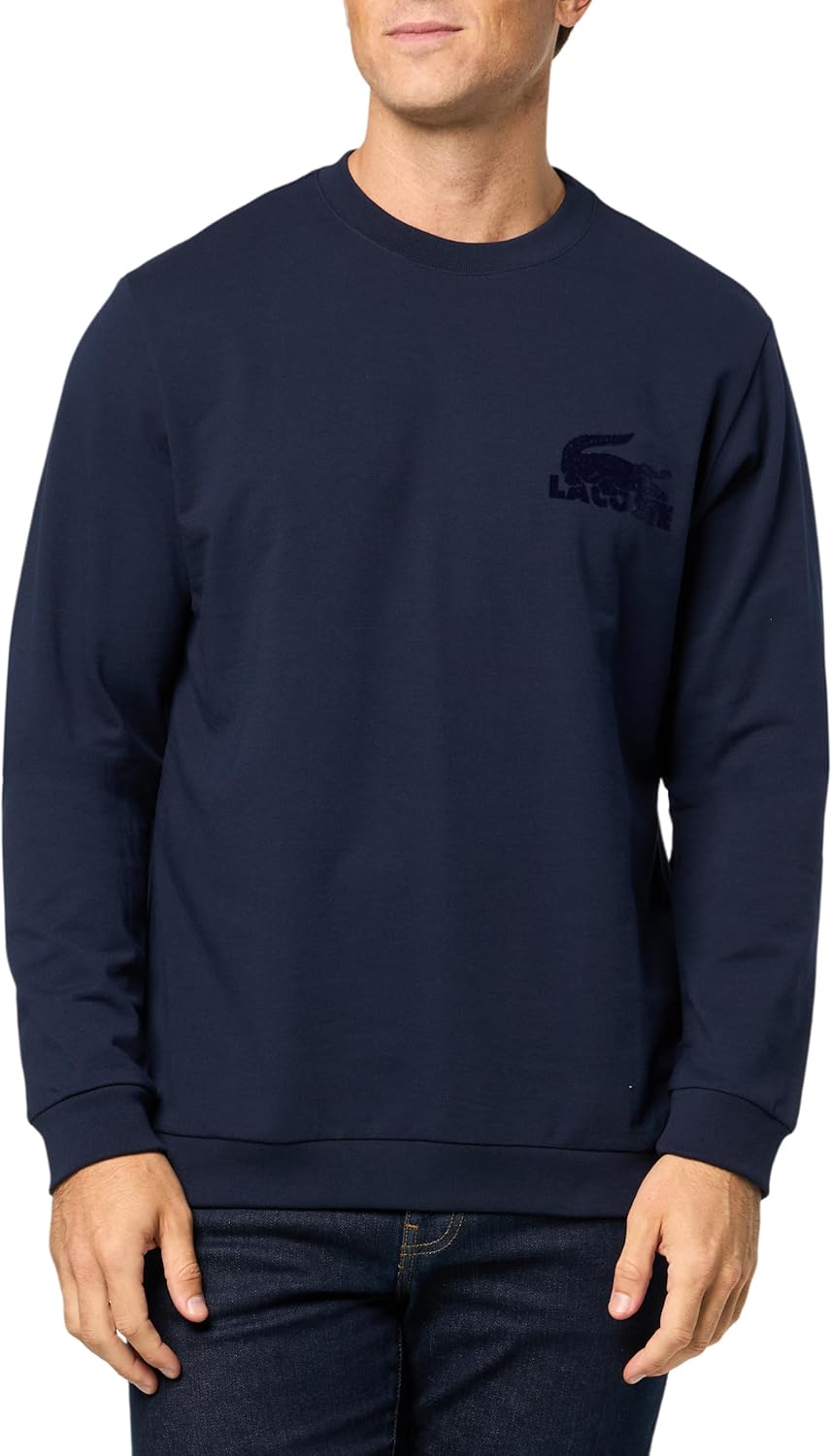 

Lacoste мужская толстовка из хлопкового флиса для дома, Navy Blue, Синий, Lacoste мужская толстовка из хлопкового флиса для дома, Navy Blue