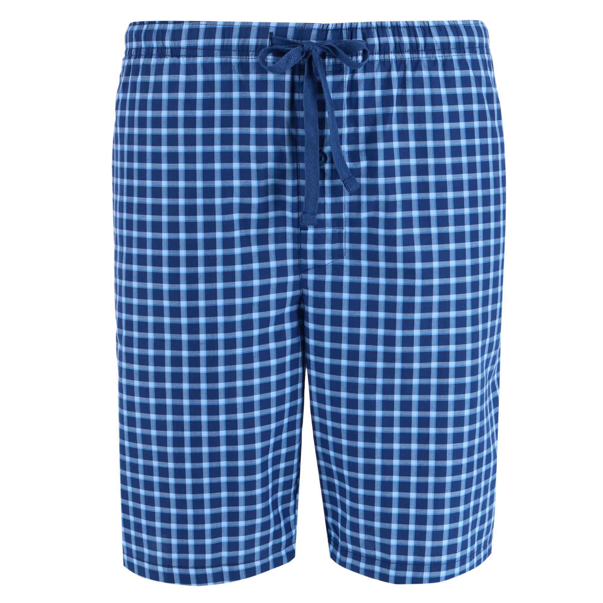 

Мужские хлопковые пижамные шорты для сна Hanes, цвет navy plaid