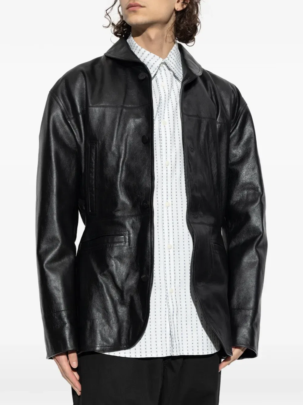 Кожаная куртка на пуговицах Gardian JACQUEMUS, черный — фото 3