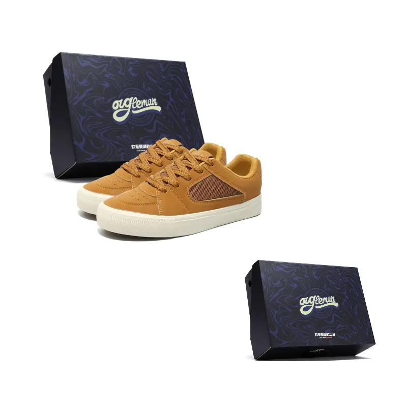 

OUGLEMEN Абразивостойкие сбалансированные легкие низкие скейтерские кроссовки мужские Box - Camel, цвет Camel