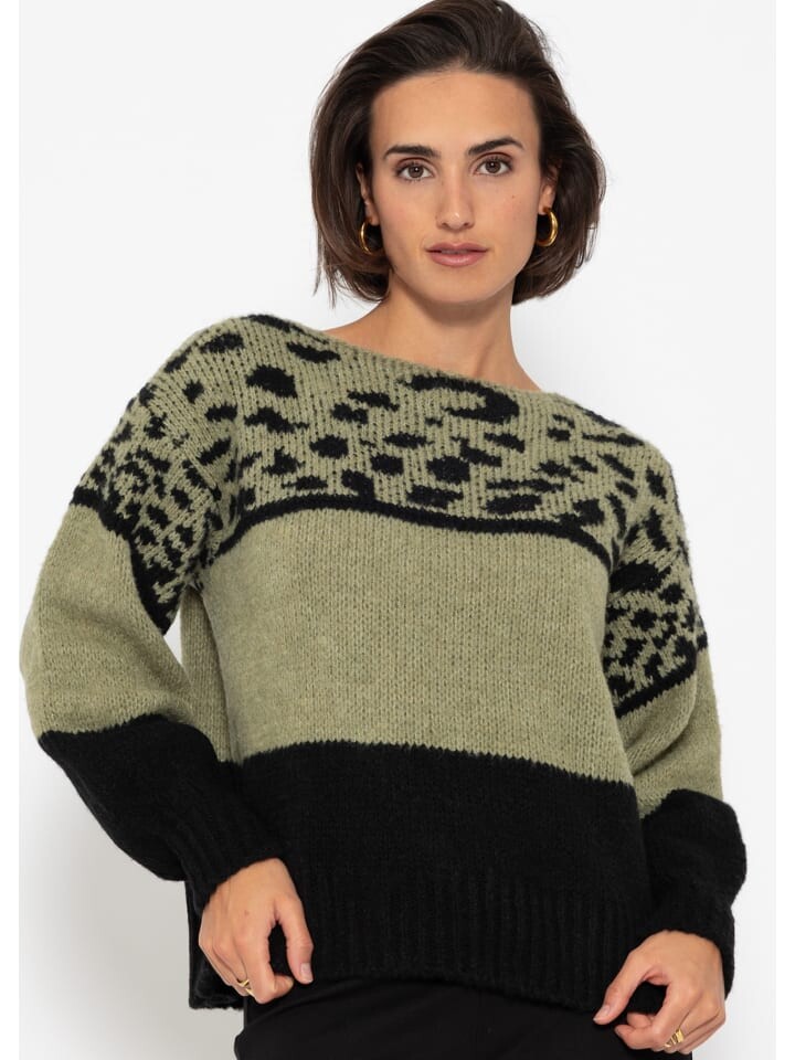 

Пуловер SASSYCLASSY Oversize Pullover, цвет Leo-PrintGrün