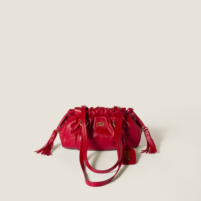 

Мини-Сумка Joie из кожи наппа Miu Miu, красный