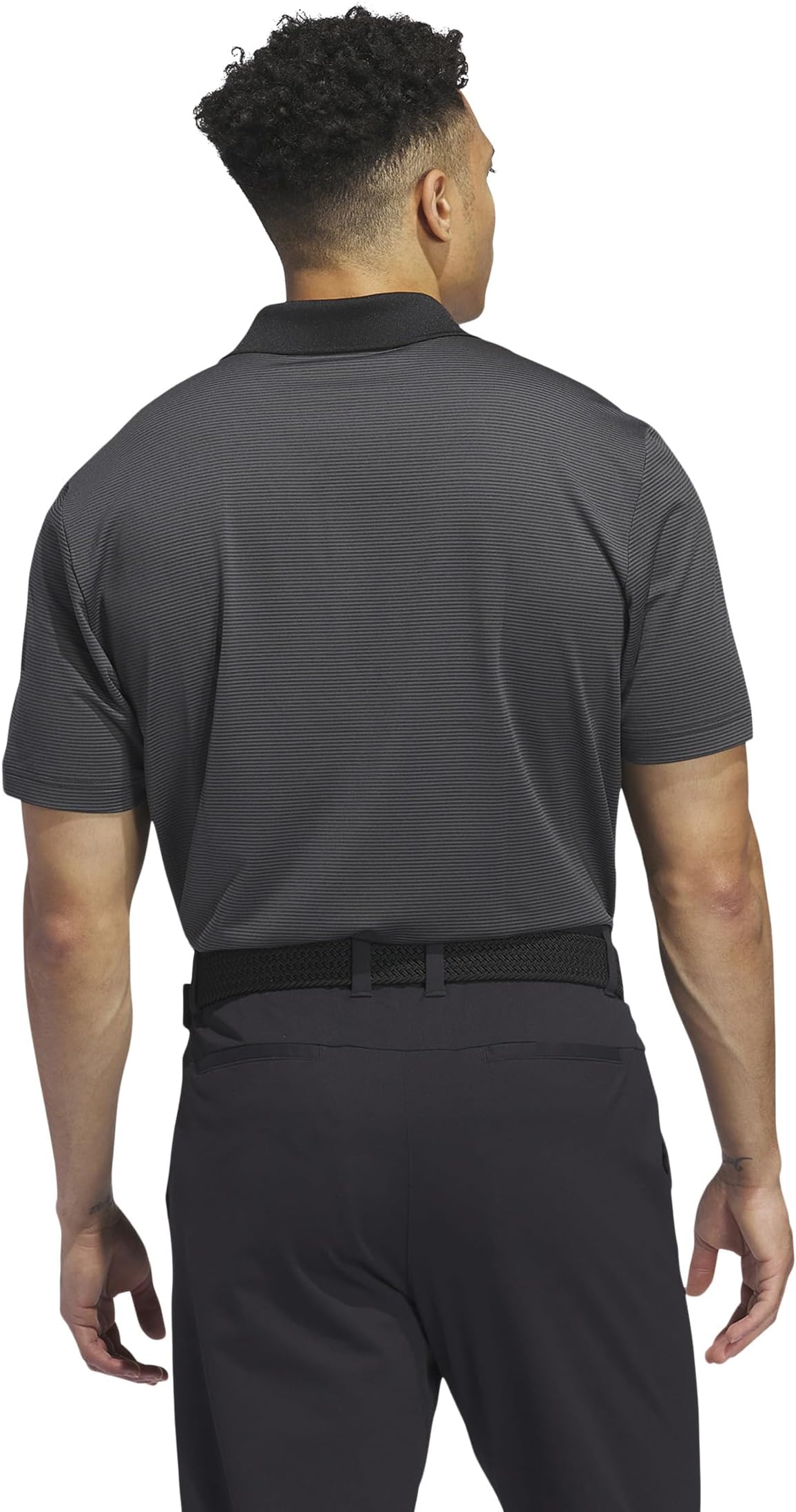 Футболка adidas Golf Ottoman Short Sleeve Polo, цвет Black/Grey Six — фото 2