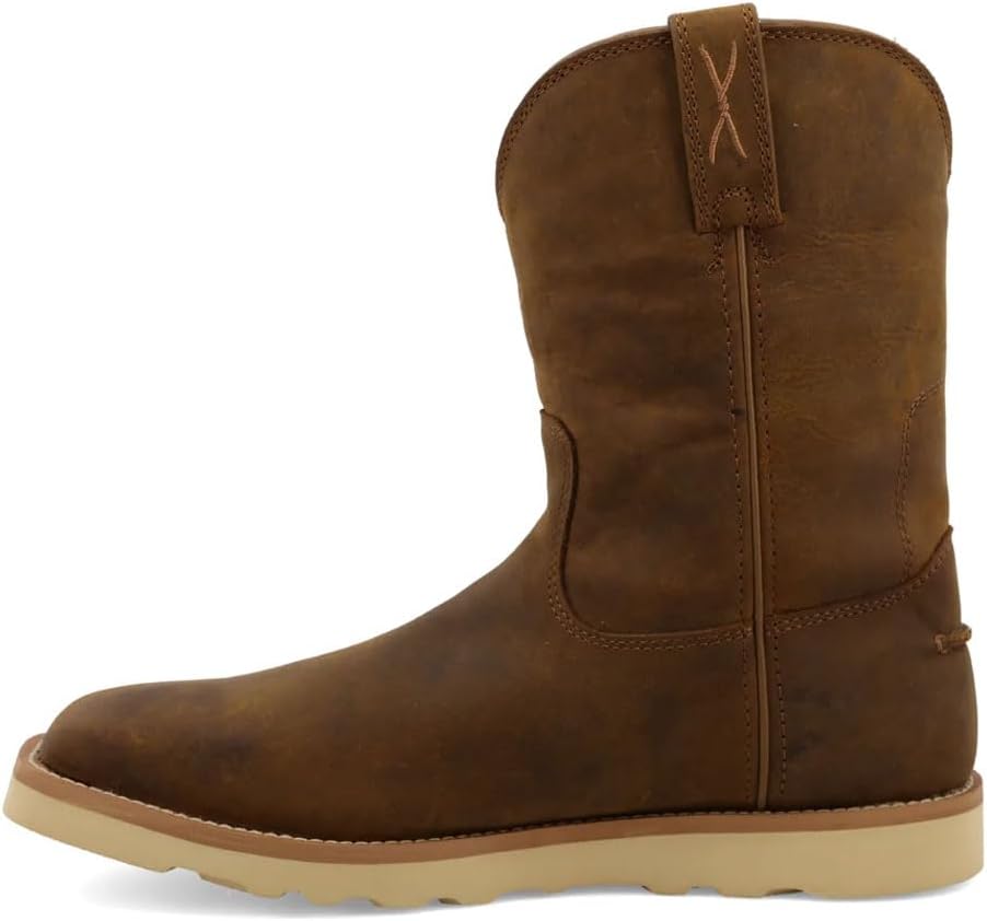 Ботинки Twisted X Men's 10 Work с подошвой на клиновидном каблуке, Distressed Saddle — фото 2
