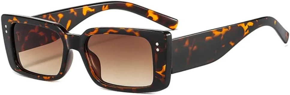 

Маленькие прямоугольные солнцезащитные очки для женщин, винтажные мужские солнцезащитные очки, женские очки с защитой от УФ-излучения UV400 generic, Leopard