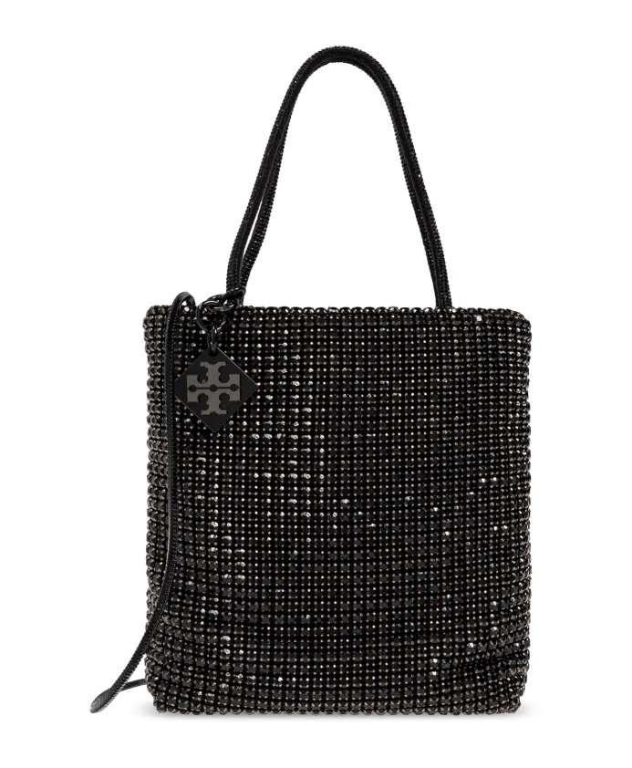 

Миниатюрная сумка через плечо Night ow с мерцающими кристаллами Tory Burch, черный