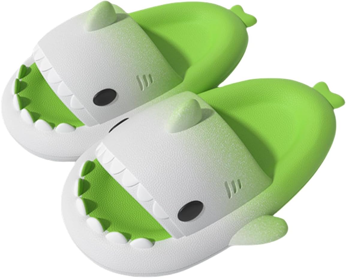 

Шлепанцы Shark Cloud, милые мультяшные тапочки с акулами для дома и улицы, для женщин и мужчин, сандалии с открытым носком для душа и для пар Ythspnze, светло-зеленый