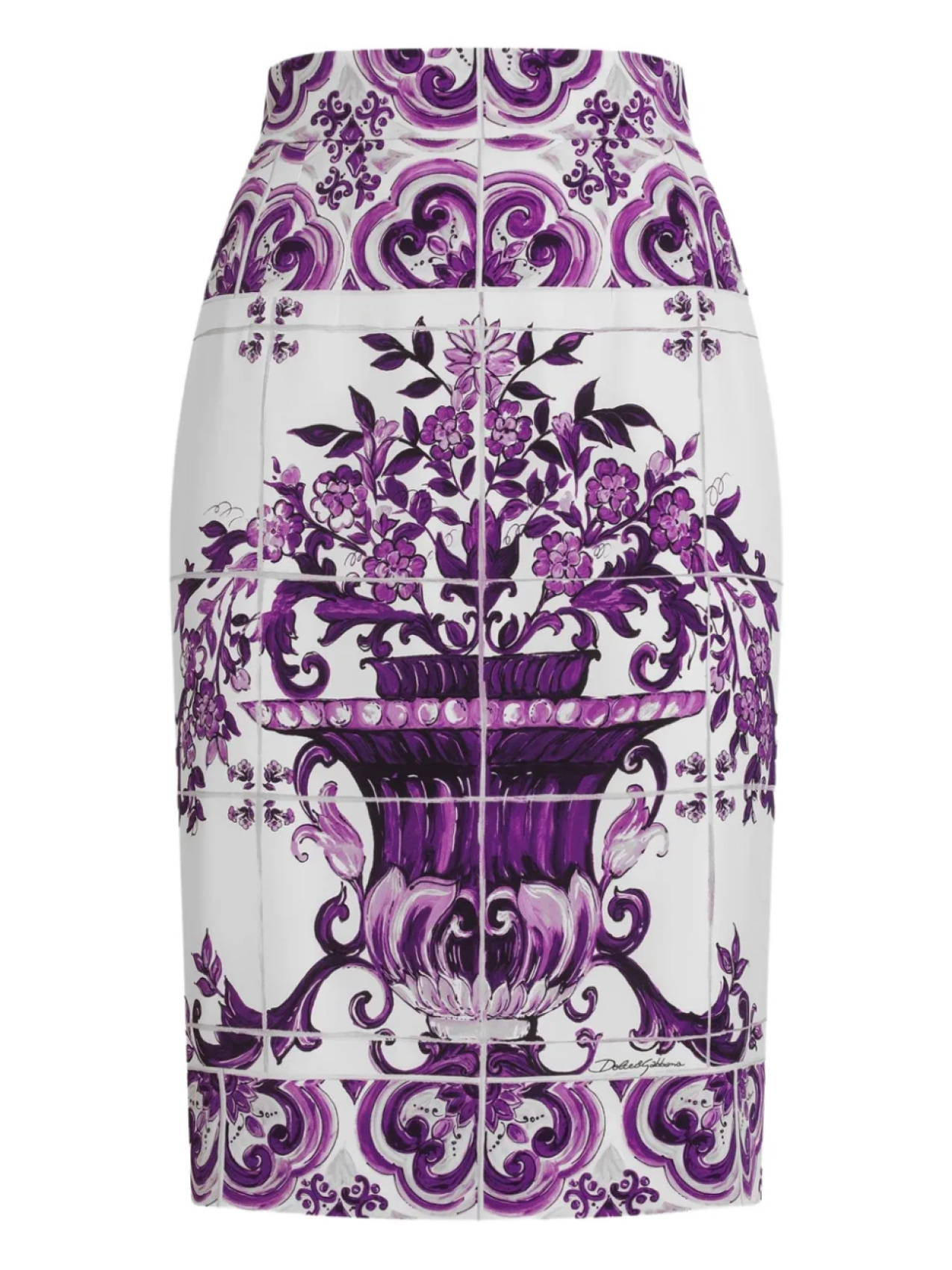 

Dolce & Gabbana шелковая юбка миди, белый