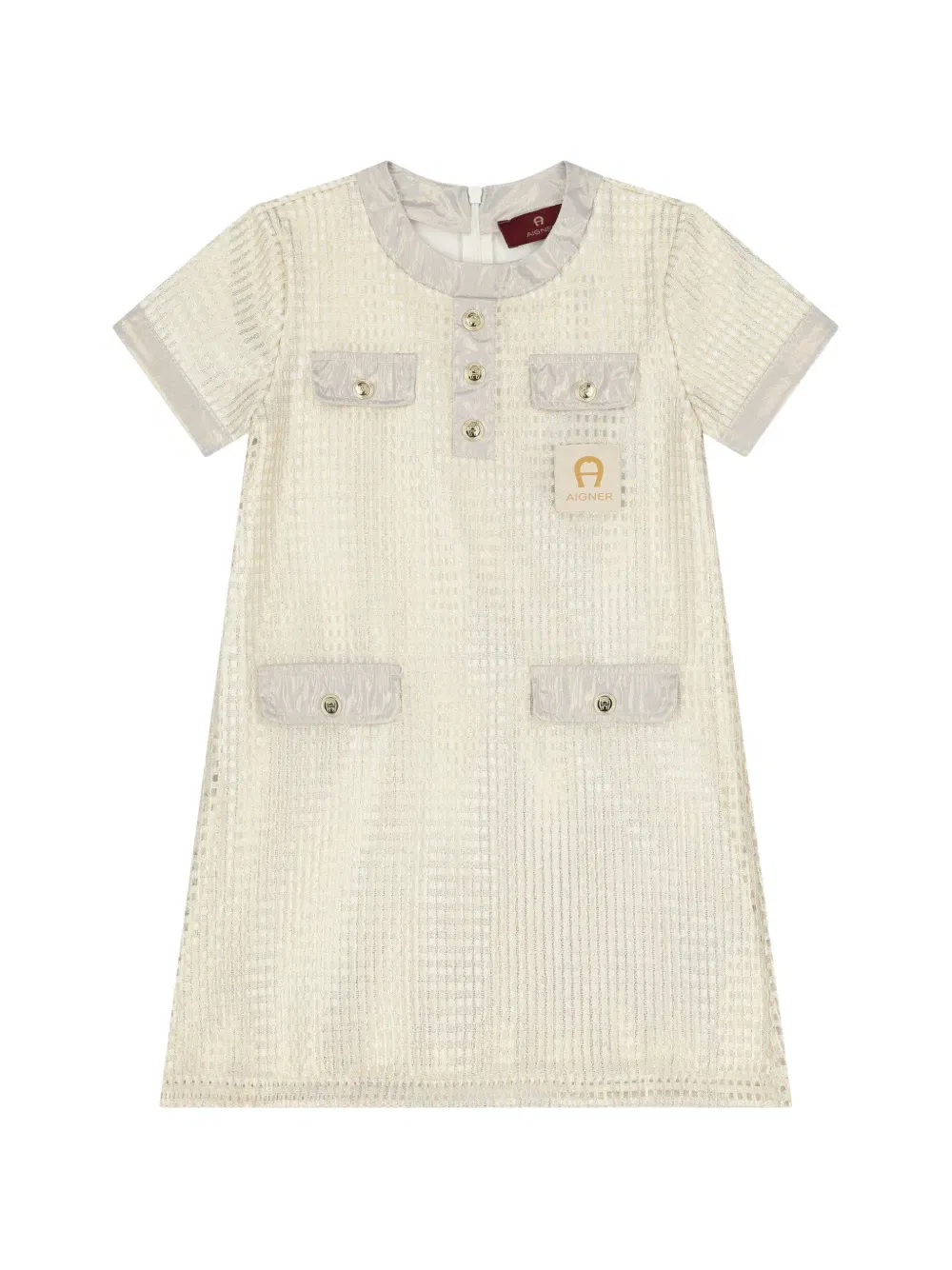 Платье с вафельной текстурой Aigner Kids, нейтральный
