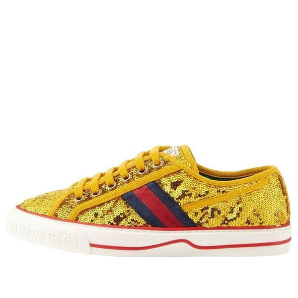 Кроссовки (WMNS) GUCCI Tennis 1977 'Gold Sequin Satin', желтый