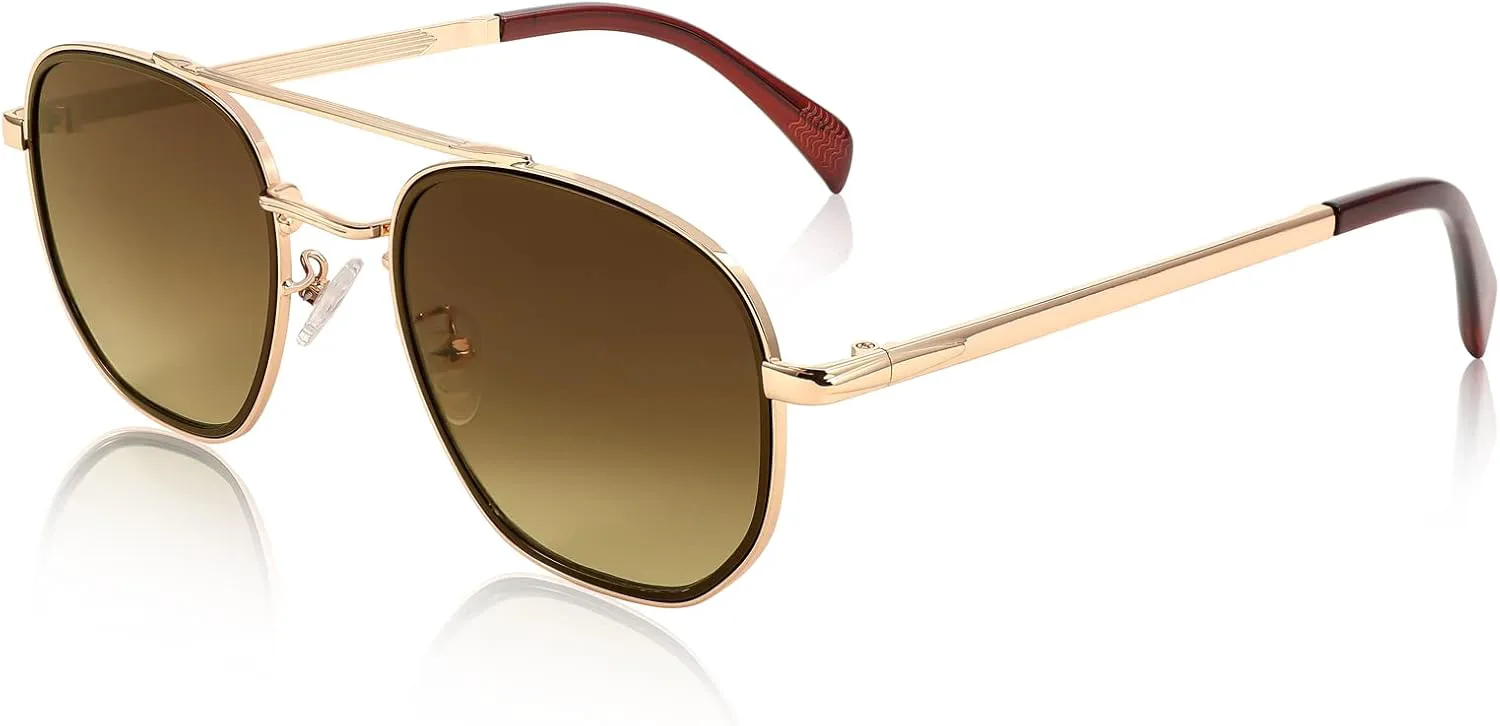 

Солнцезащитные очки FEISEDY «Авиатор» для мужчин и женщин, в стиле 70-х, квадратная оправа, защита UV400, модель B2953, Golden Frame & Brown Gradient Lens