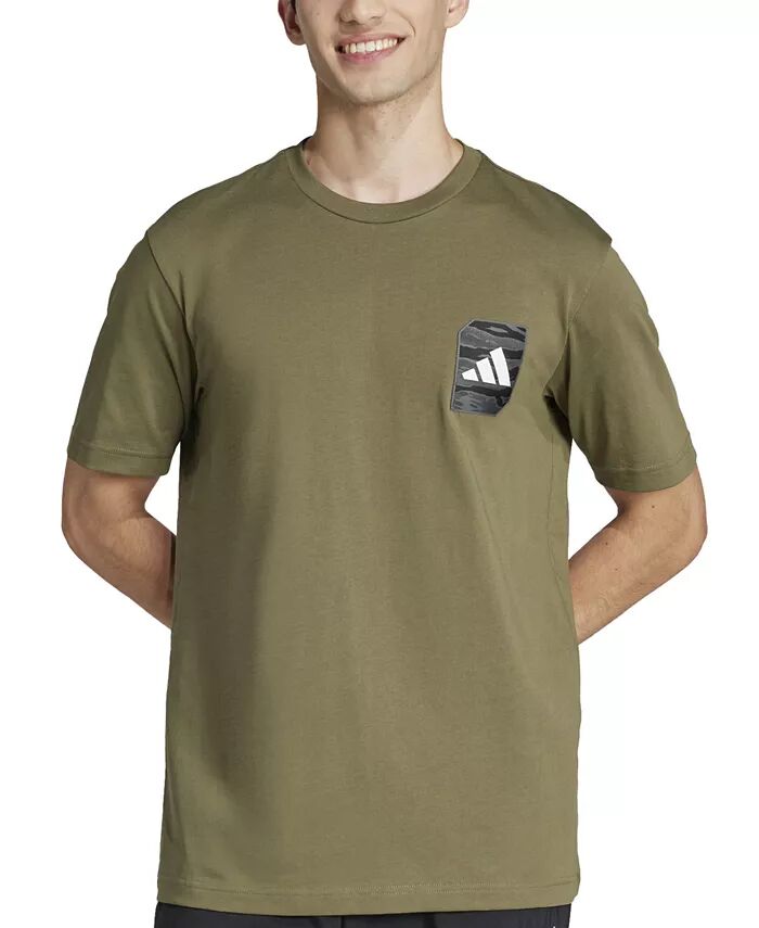 

Мужская футболка Regular-Fit с нашивкой-логотипом Camo adidas, зеленый