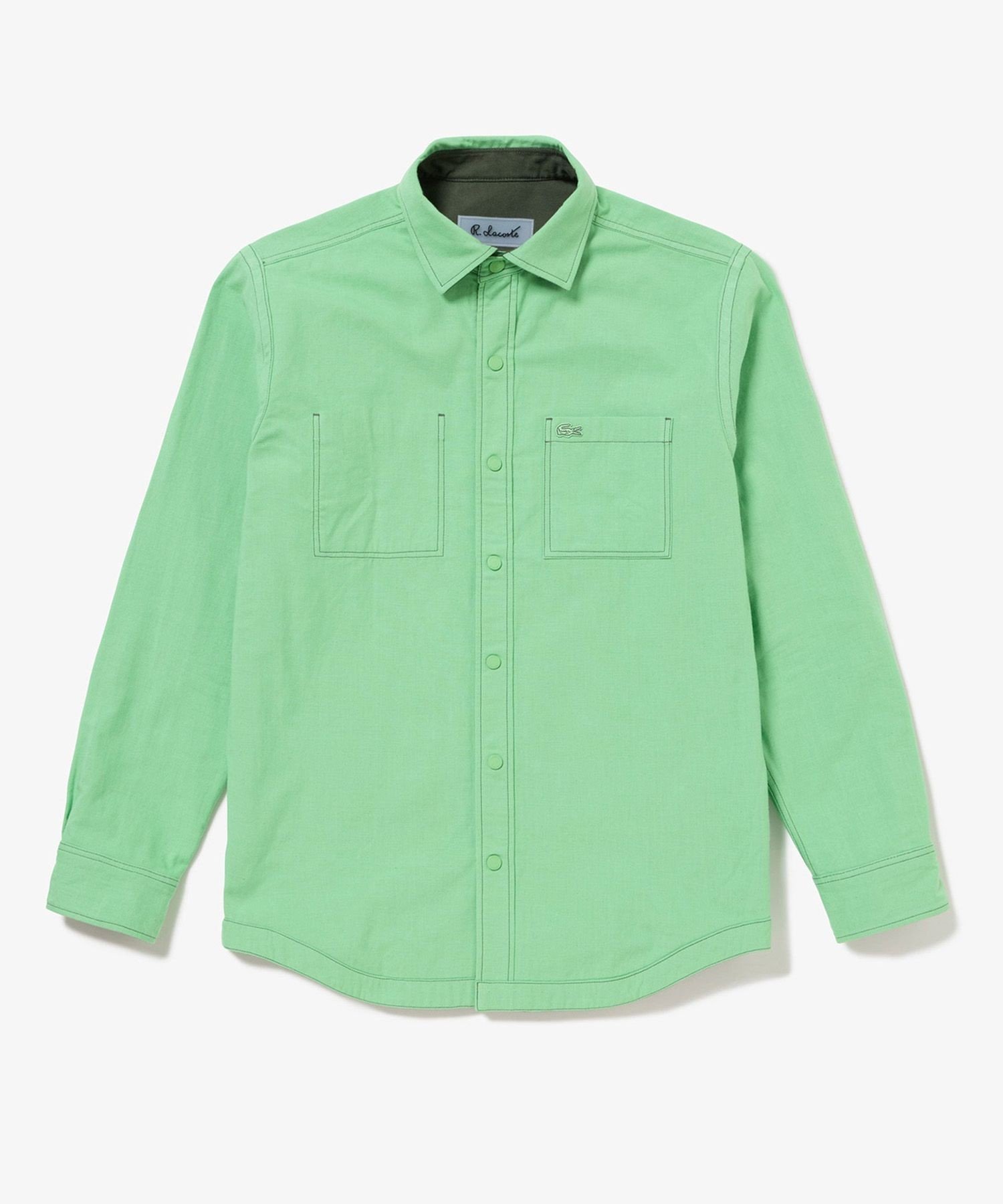 Двусторонняя рубашка на пуговицах LACOSTE, Dark Green — фото 4