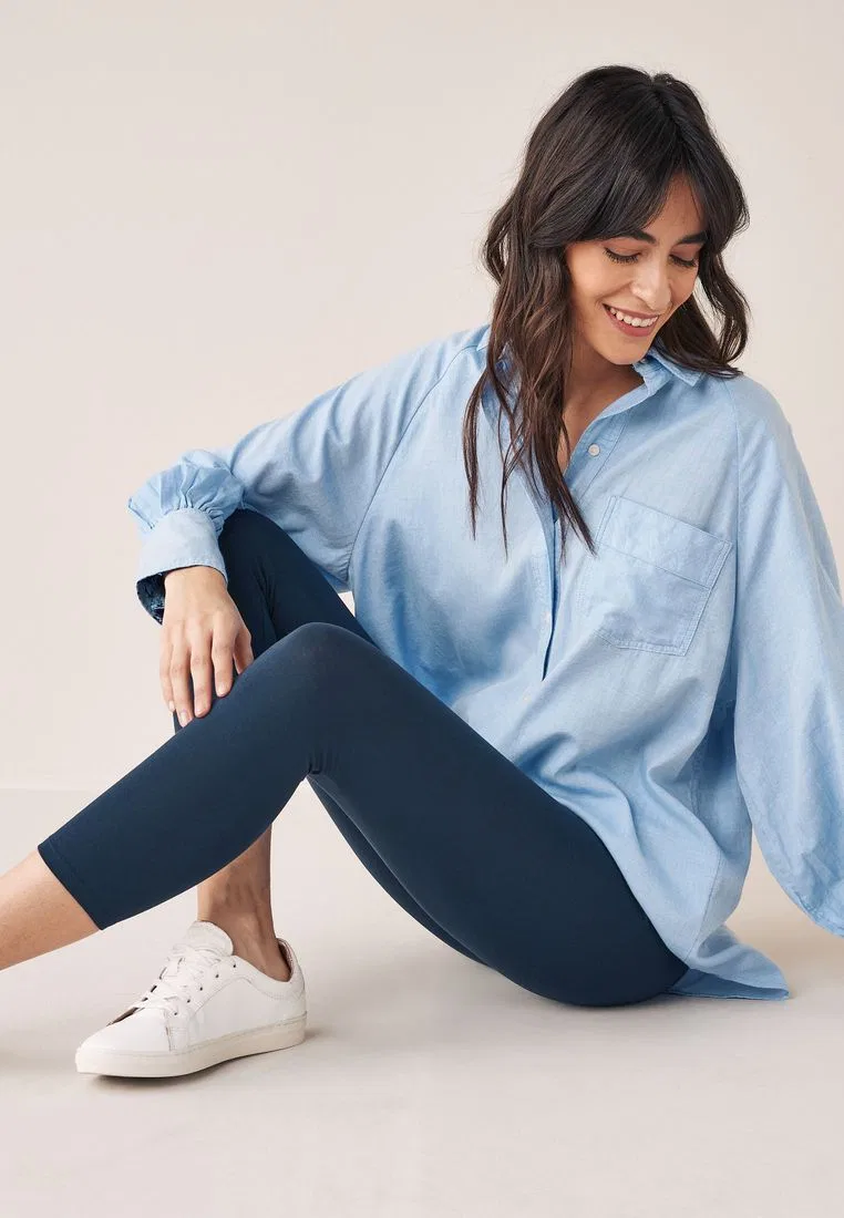 Укороченные леггинсы, Cropped Leggings Next, темно-синий — фото 4