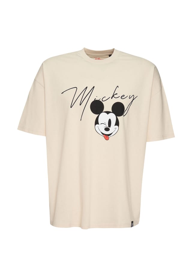 

Футболка Disney Mickey Signature с крутым принтом Микки Мауса Re:Covered, экрю