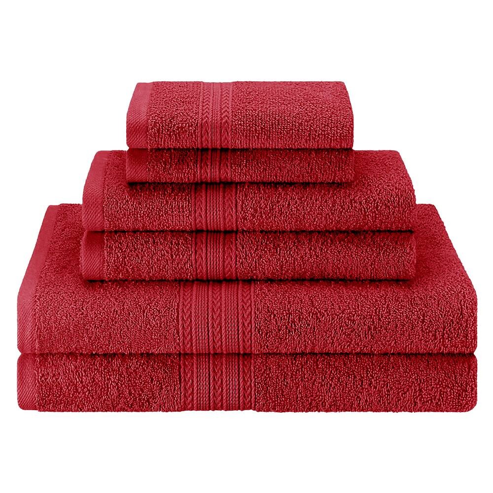 

Набор хлопковых однотонных полотенец SUPERIOR, 6 шт., цвет Cranberry