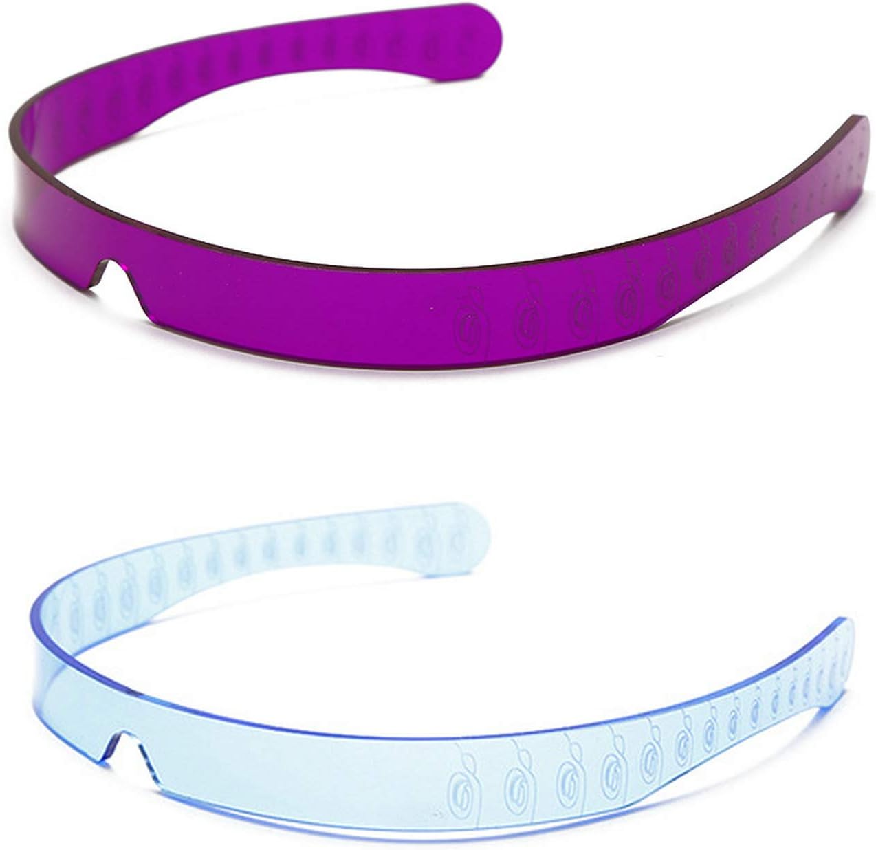 

Панк-очки с козырьком, футуристические солнцезащитные очки-щит, зеркальные очки-циклопы для женщин и мужчин, аксессуары для вечеринок и Хэллоуина willochra, 2pack Purple&blue