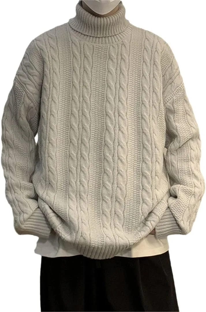 

Мужской свитер-водолазка Loose Pullover Knitted Streetwear Hamthuit