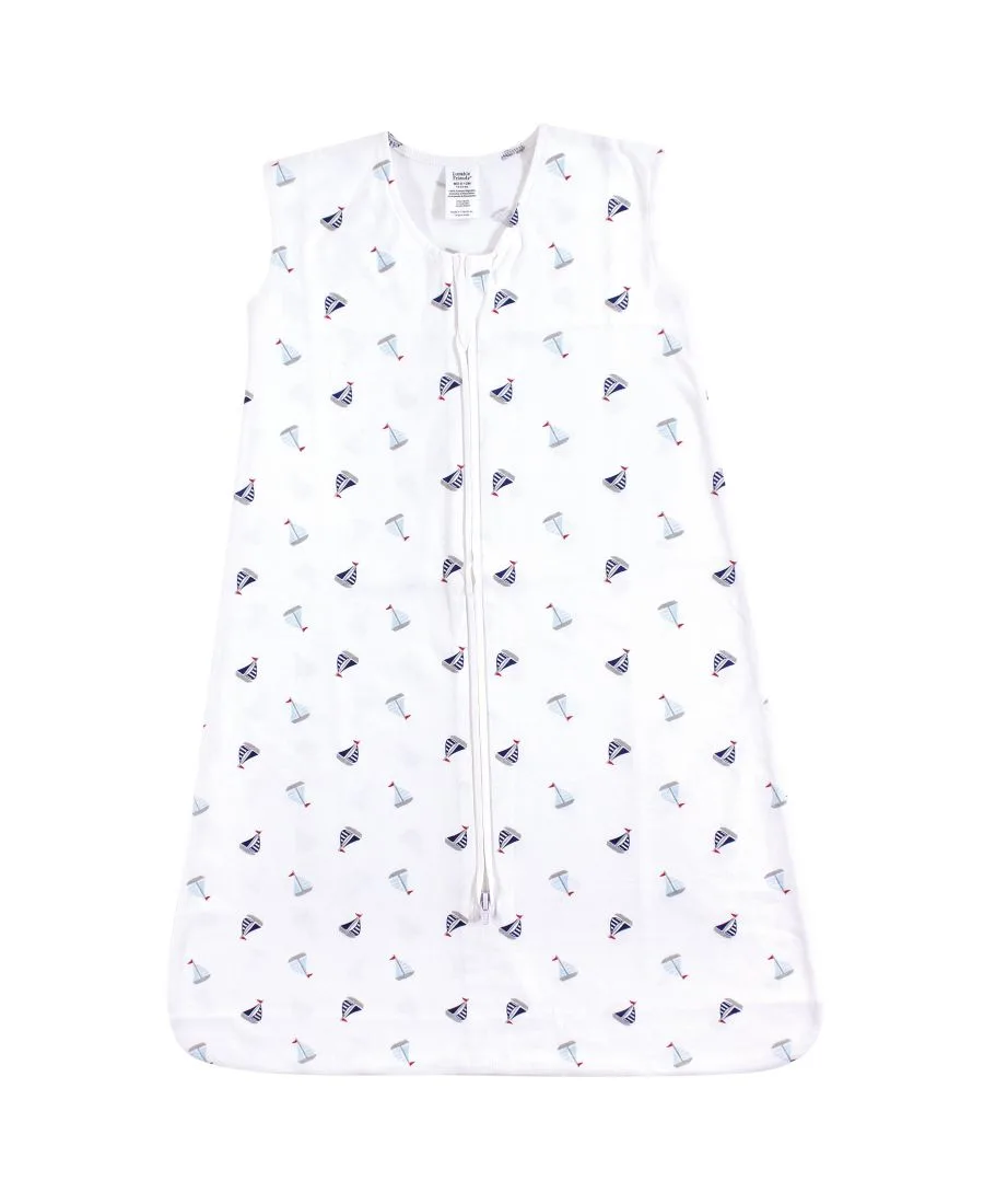 Хлопковое трикотажное одеяло для сна без рукавов Luvable Friends, Sailboats Jersey