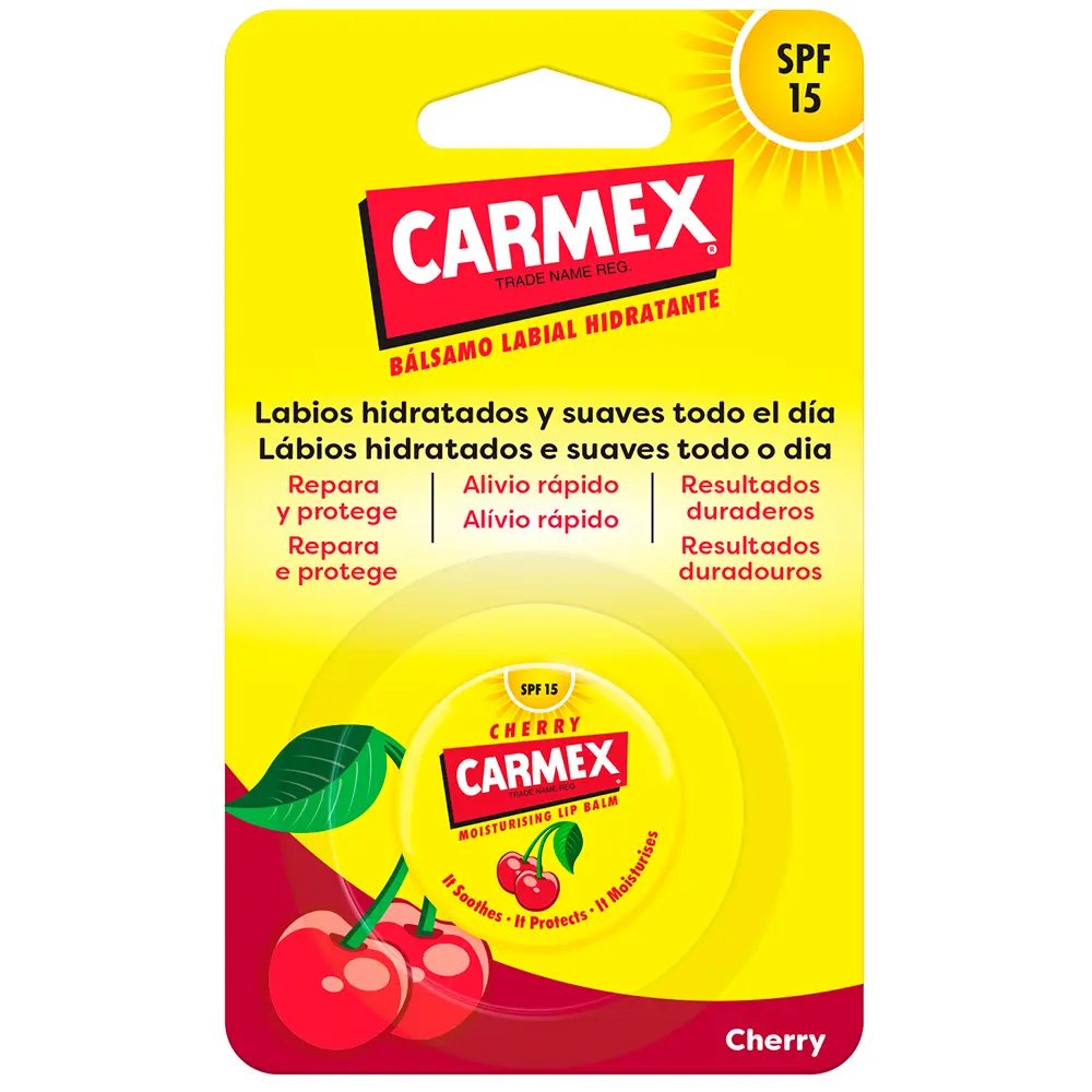 Бальзам для губ Cereza bálsamo hidratante tarro spf15 Carmex, 7,5 гр. — фото 2