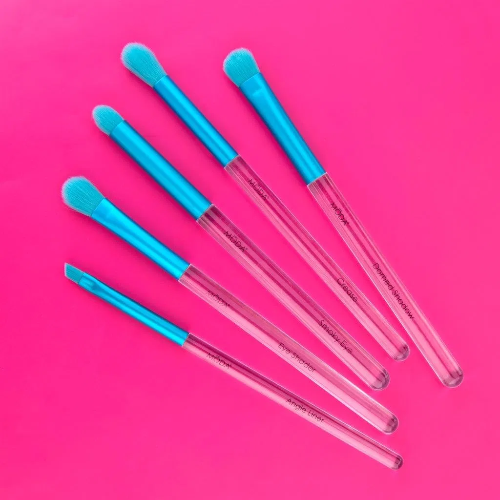 Набор кистей для глаз MODA BRUSH EYE DEFINING 5 предметов, прозрачный — фото 3