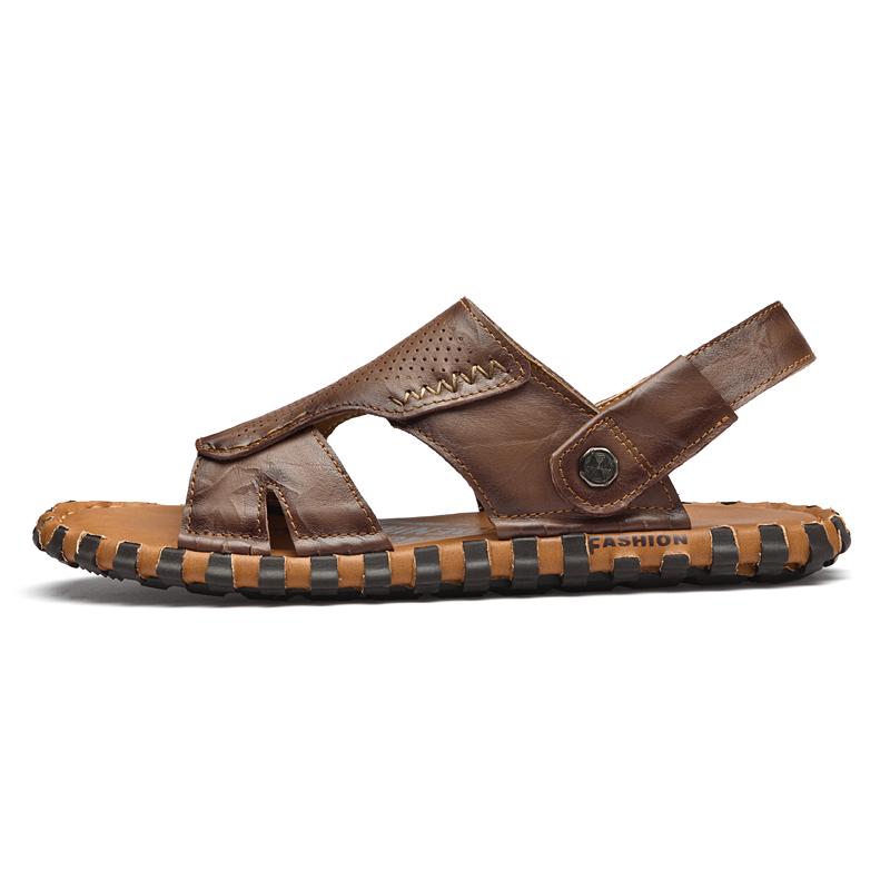 

PAIBLOKS Пляжные сандалии мужские хаки тёмно-коричневые, цвет Dark Brown