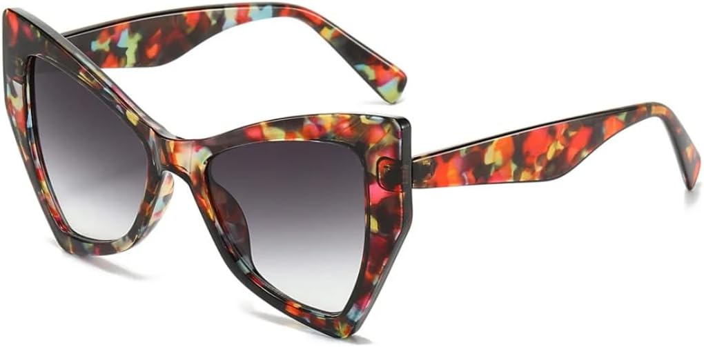 

Солнцезащитные очки в стиле ретро с леопардовым принтом и градиентом «кошачий глаз» для женщин, роскошные, подходят для мужчин и женщин, с защитой от УФ-излучения UV400 TKKTLLT, Orange Yellow Grey