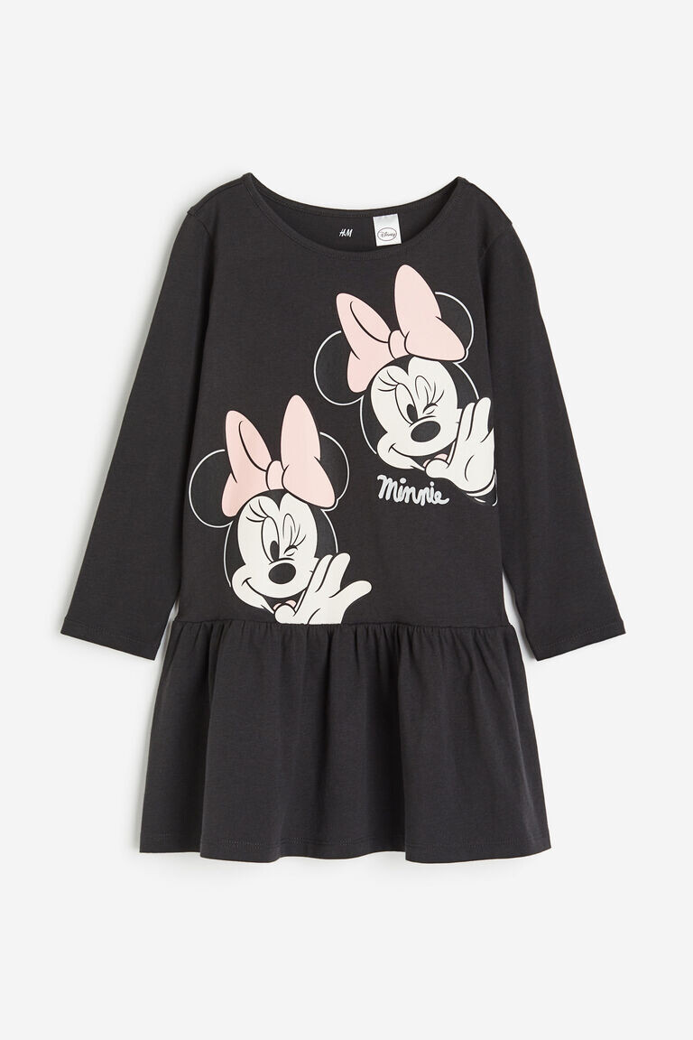 

Хлопковое платье с рисунком H&M, серый