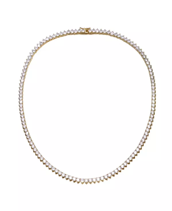 

Безупречное теннисное ожерелье с круглыми кубическими цирконами Rachel Glauber, gold