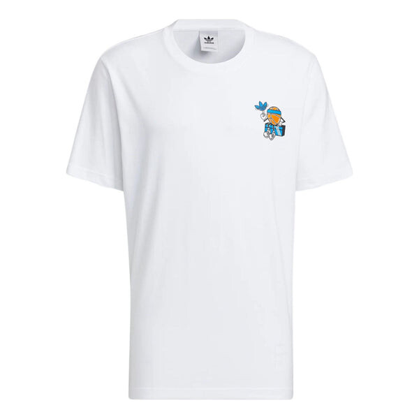 

Футболка adidas originals Cartoon Alphabet Pattern Round Neck Casual Short Sleeve White, мультиколор