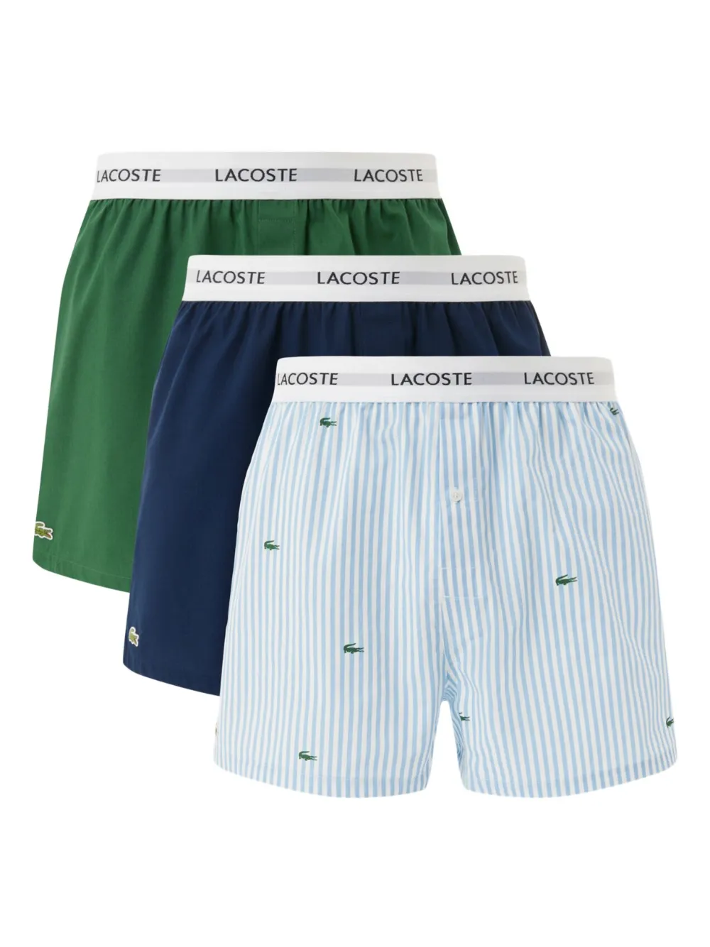 

Комплект из трех боксеров с логотипом Lacoste, синий