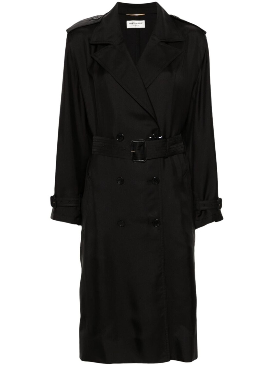 

Saint Laurent шелковый тренч, черный