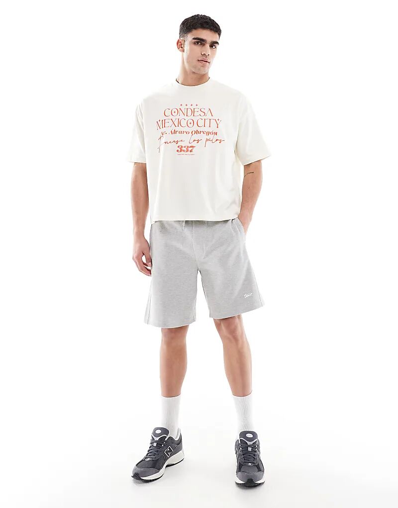 

Шорты-бермуды Pull&Bear STWD серого меланжевого цвета