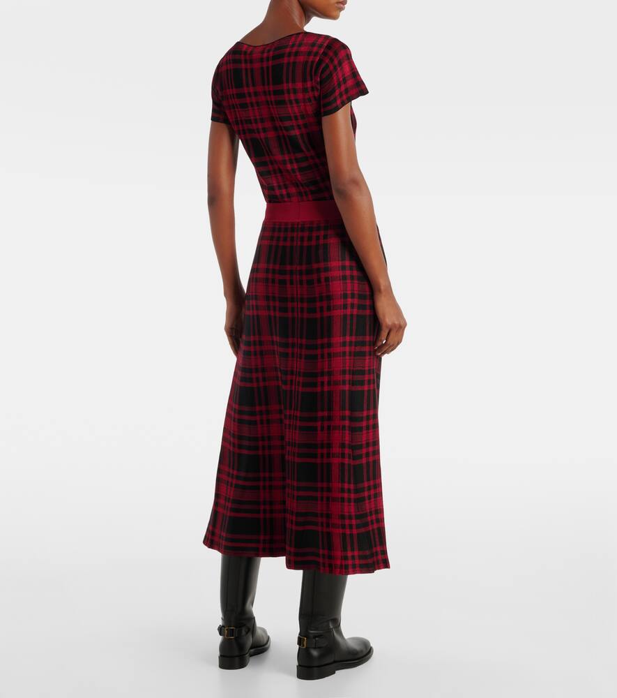 Клетчатая юбка миди Polo Ralph Lauren, Polo Blk Fireside Red — фото 3