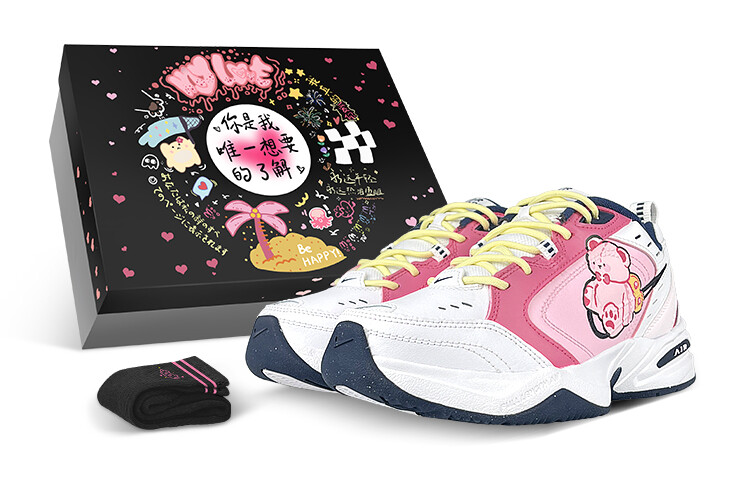 

Кроссовки Nike Air Monarch 4 Chunky Sneakers Unisex Low-Top White Pink/Yellow