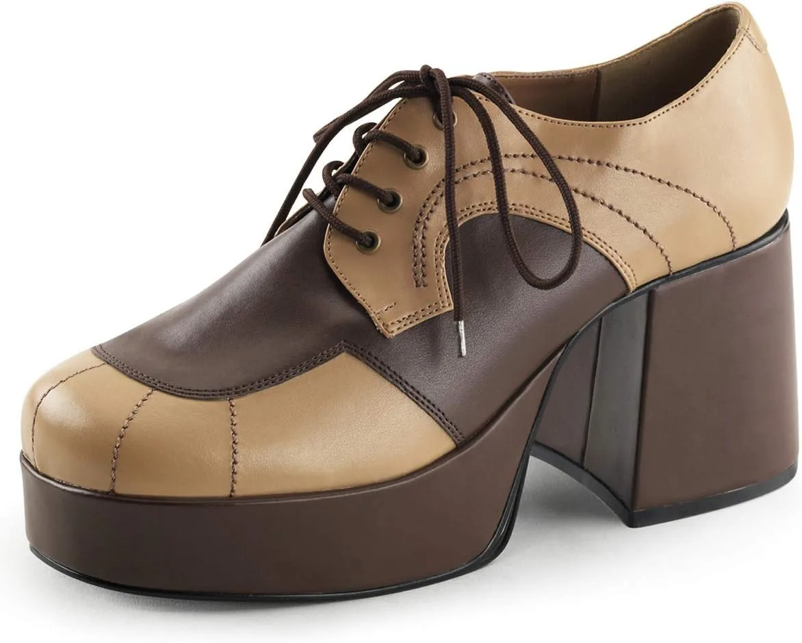 Мужские туфли на высоком каблуке Funtasma Jazz-06, костюмные туфли на платформе Higher Heels, коричневый