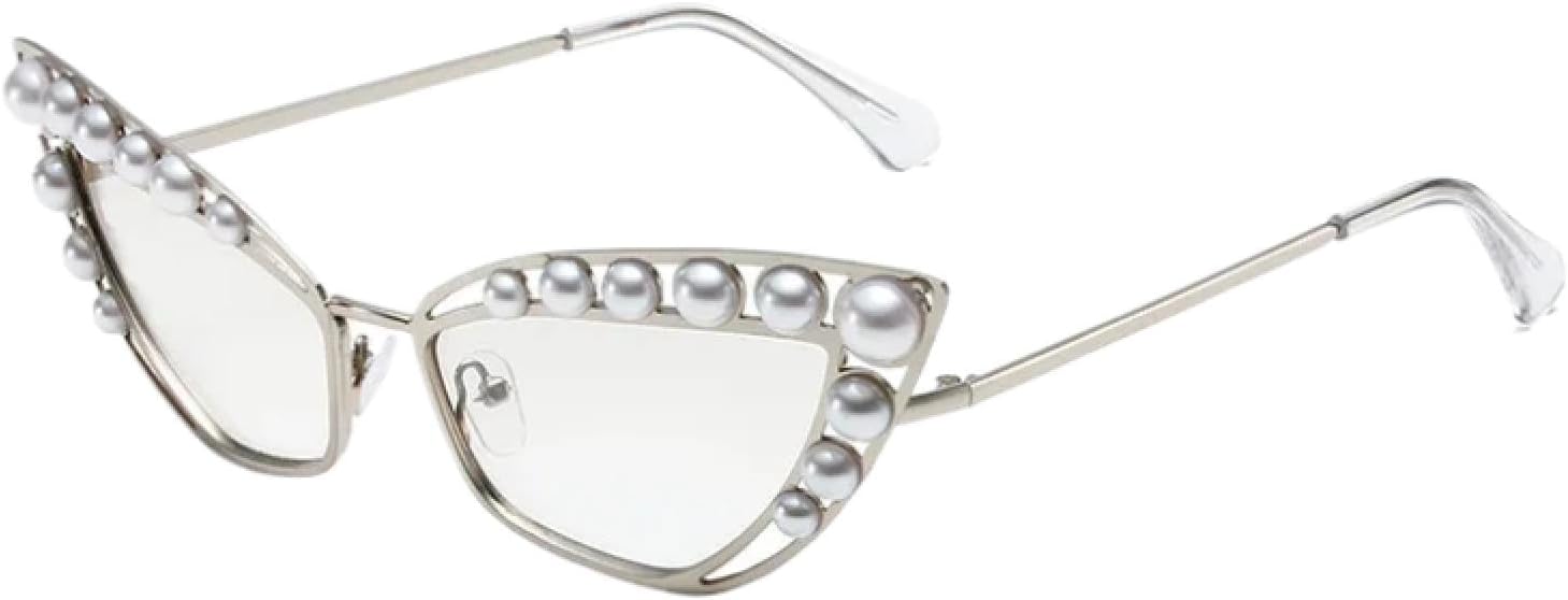 

Солнцезащитные очки с защитой от УФ-излучения UV400 | «Кошачий глаз», металл-панк | Для женщин и мужчин, для занятий спортом на открытом воздухе и вождения DSVIGF, Silver Silver