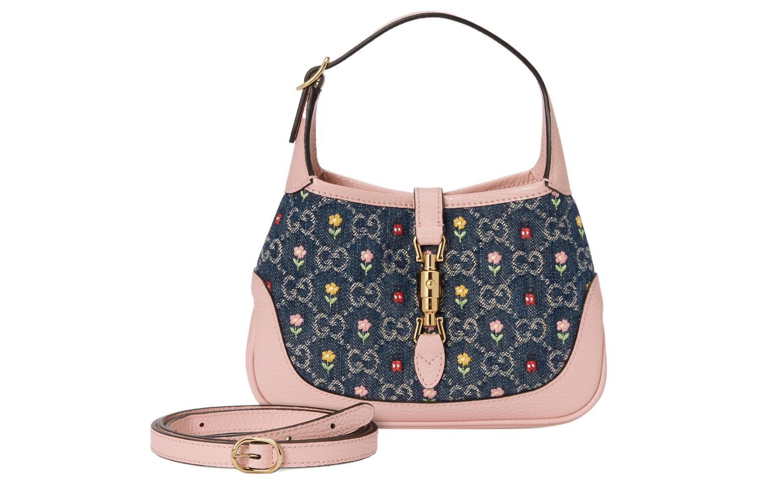

GUCCI Джинсовый клатч с кожаной отделкой мини женский разноцветный
