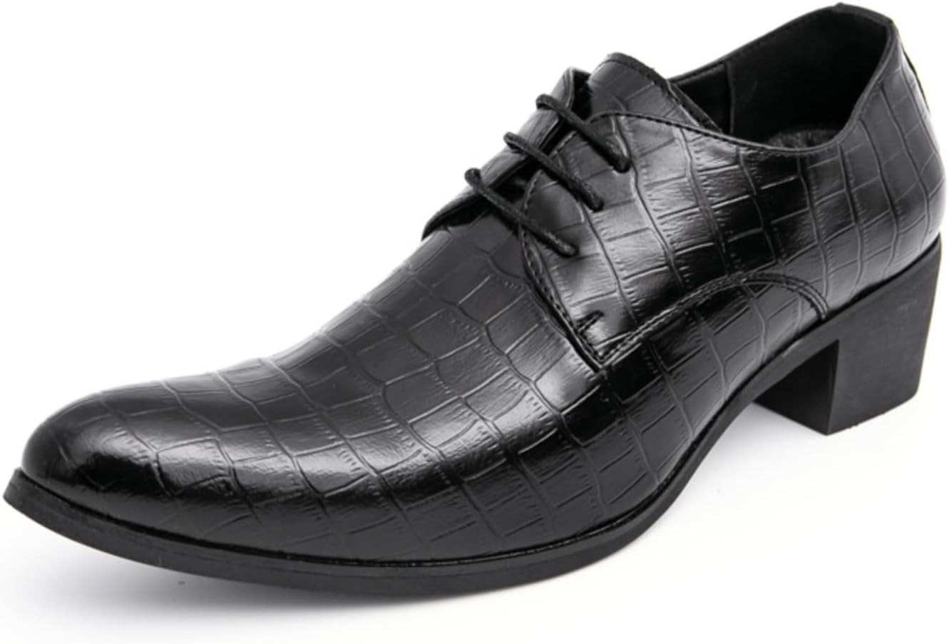 

Мужские модные текстурированные туфли, стильная официальная обувь - идеально подходит для вечерних мероприятий, работы и повседневной носки Khwfjas, черный