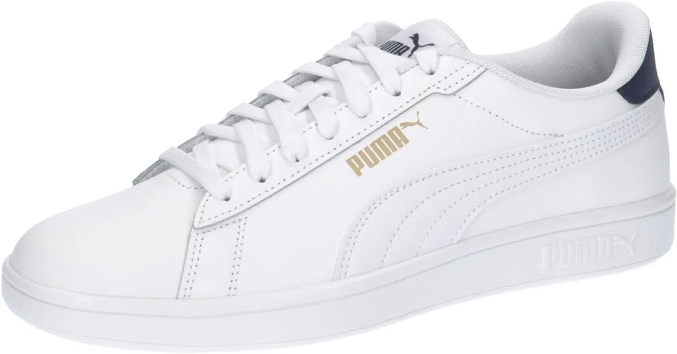 Кроссовки PUMA Unisex Smash 3.0 L, белый/золотой