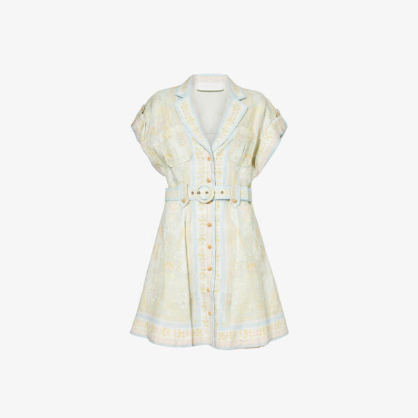

Мини-Платье из льна Acacia без рукавов Zimmermann, мультиколор