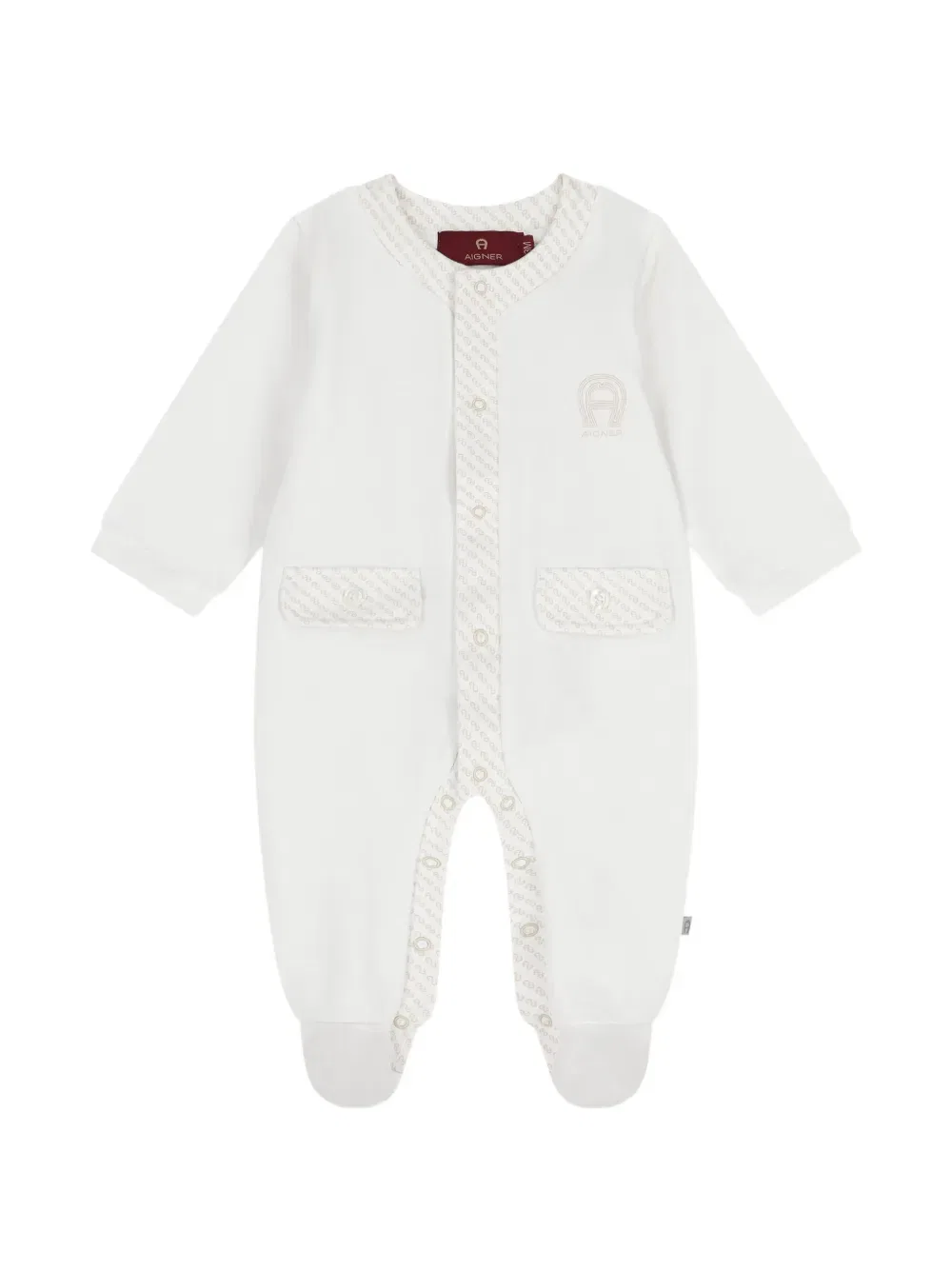 Пижама с деталями логотипа Aigner Kids, белый
