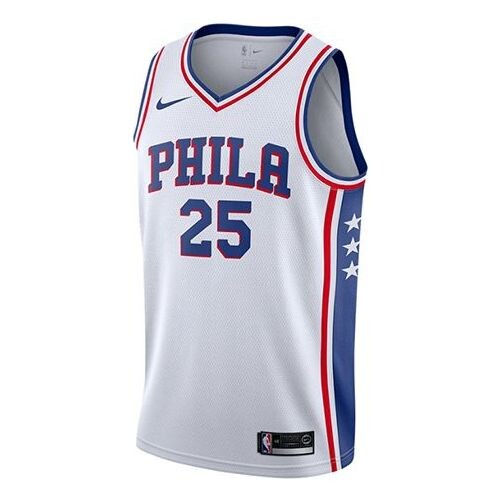 

Спортивная футболка men's philadelphia 76ers ben simmons 25 white dri-fit swingman jersey Nike, белый