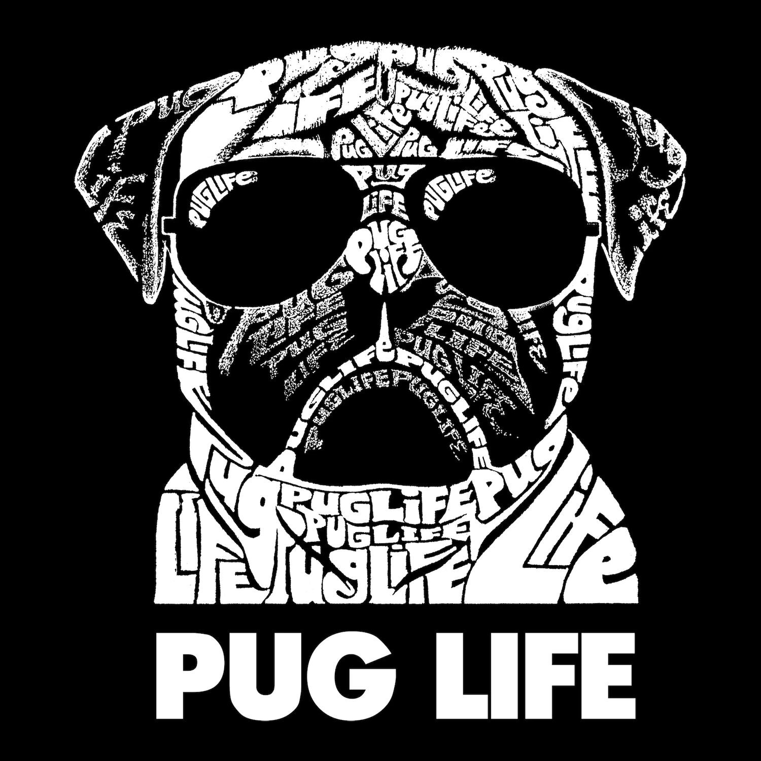 

Pug Life — мужская бейсбольная футболка реглан с рисунком Word Art LA Pop Art